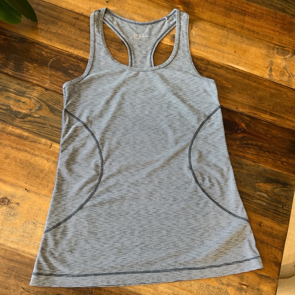 Zella Gray/Blue Striped Women's Tank Top